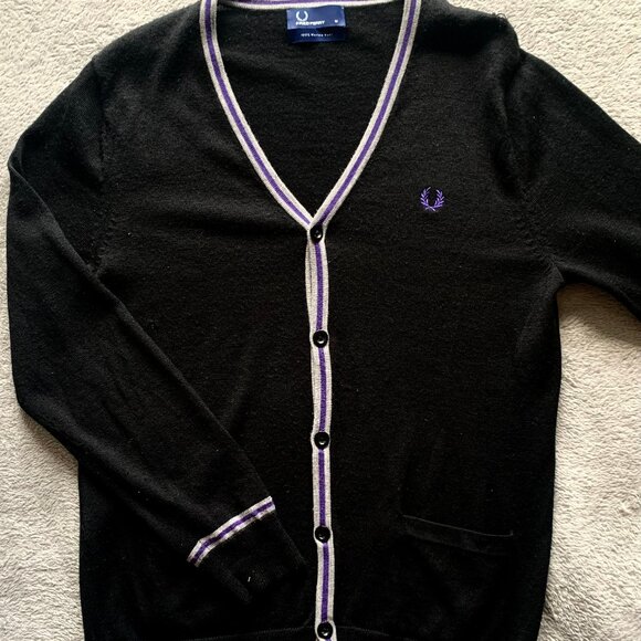 Fred Perry Merino Wool Cardigan Sweater. Medium. - Picture 1 of 11